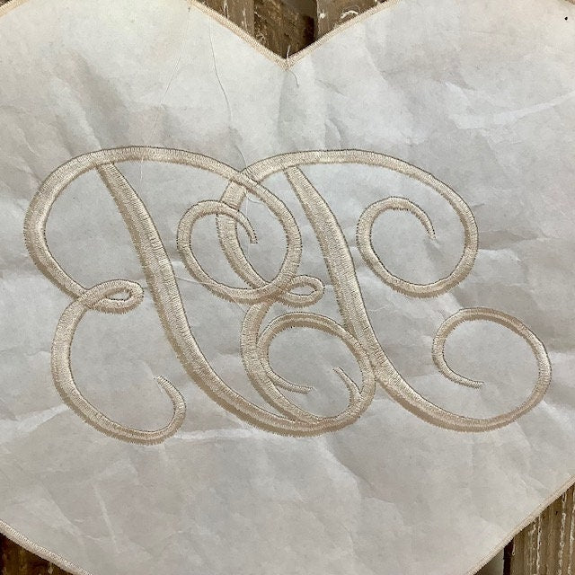 Écusson à coudre grand coeur bébé vintage ht 27.5 cm