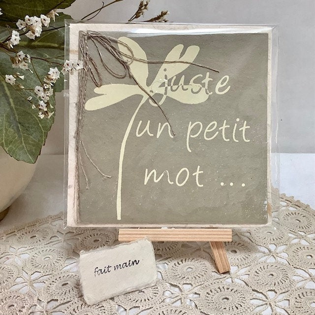 Carte postale enveloppe juste un petit mot papier artisanal bruit de cadre