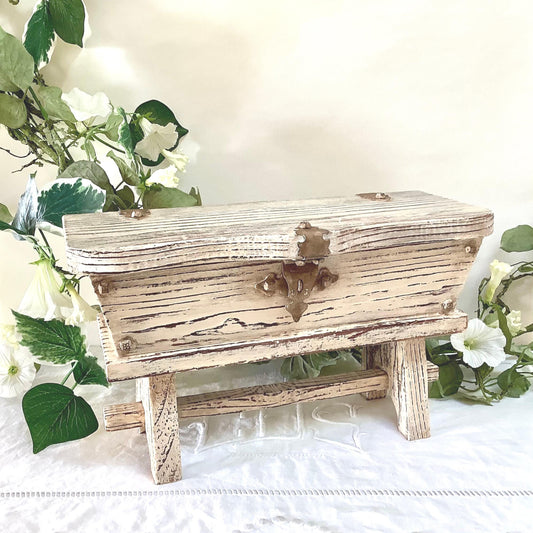 Pétrin bois petit décoration vintage ht 19 cm