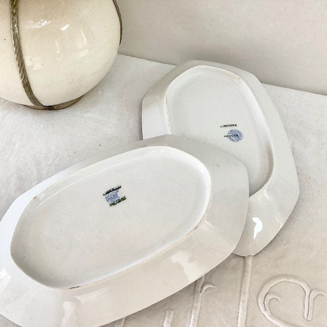 Raviers plats porcelaine Limoges Jean Boyer vintage