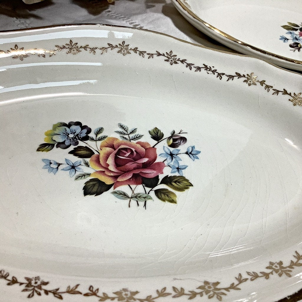 Raviers plats faïence craquelée vintage