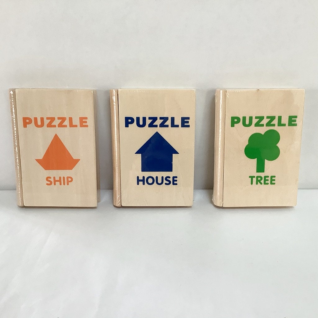 Jeu de patience bois puzzles x 3 vintage