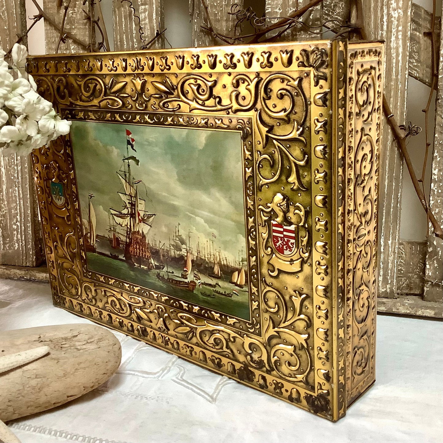 Boîte a biscuit métal van melle rotterdam  vintage