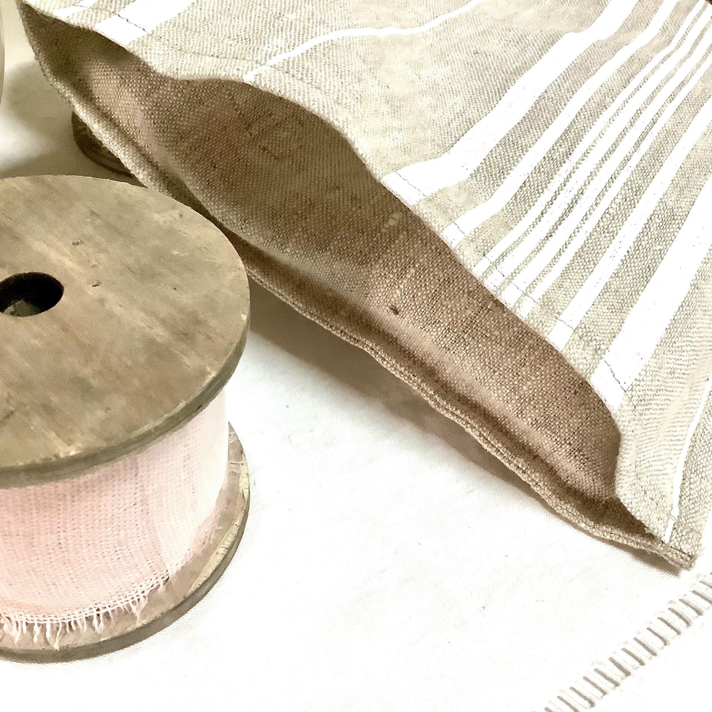 Bouillotte sèche coussin noyaux de cerises lin rayures