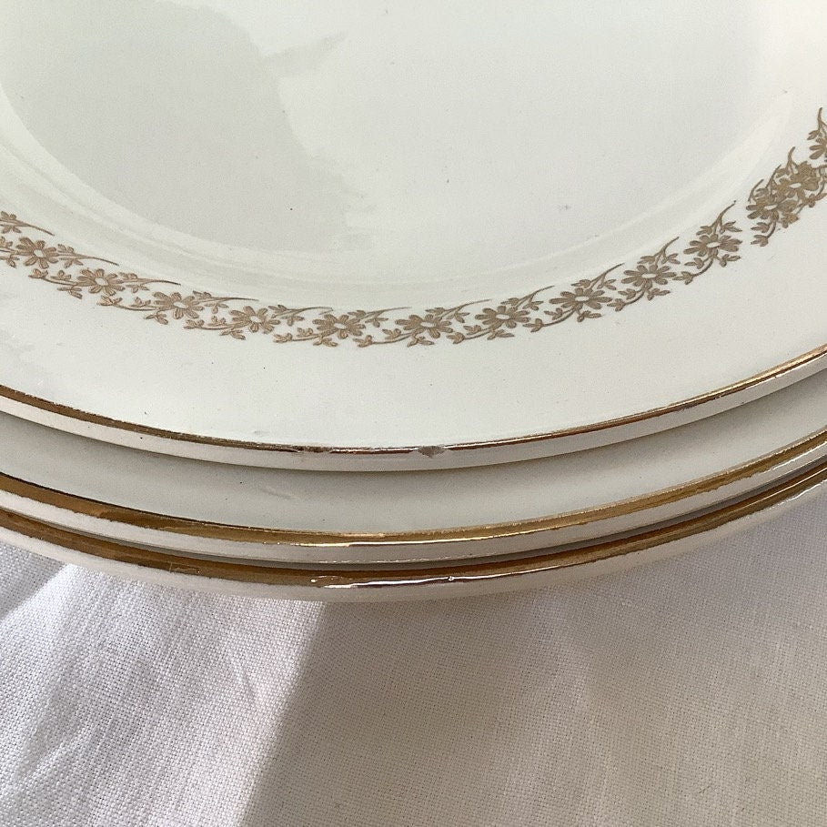Assiettes plates faïence Digoin Sarreguemines Québec vintage