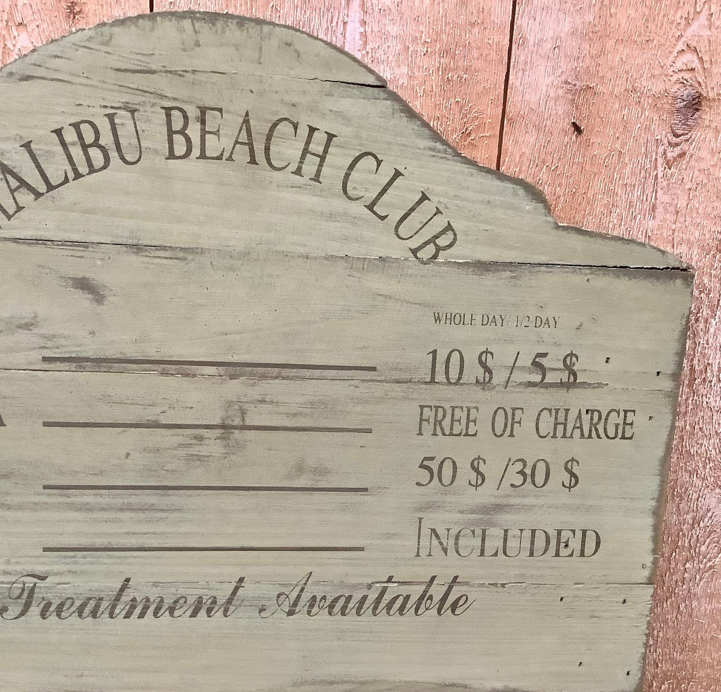 Miroir vert style ancien malibu beach club vintage ht 70 cm