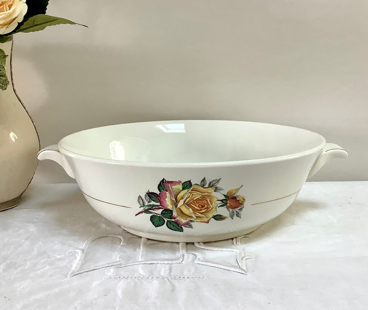 Saladier et saucière faïence Gien Gardanne vintage