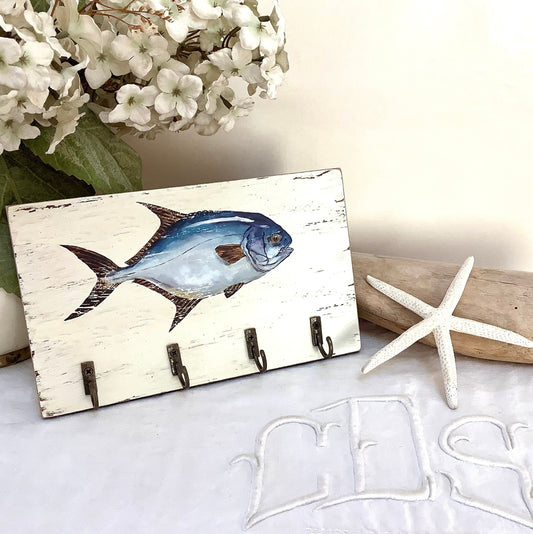 Accroche clés poisson modèle B  décoration marine  20 x 11.5