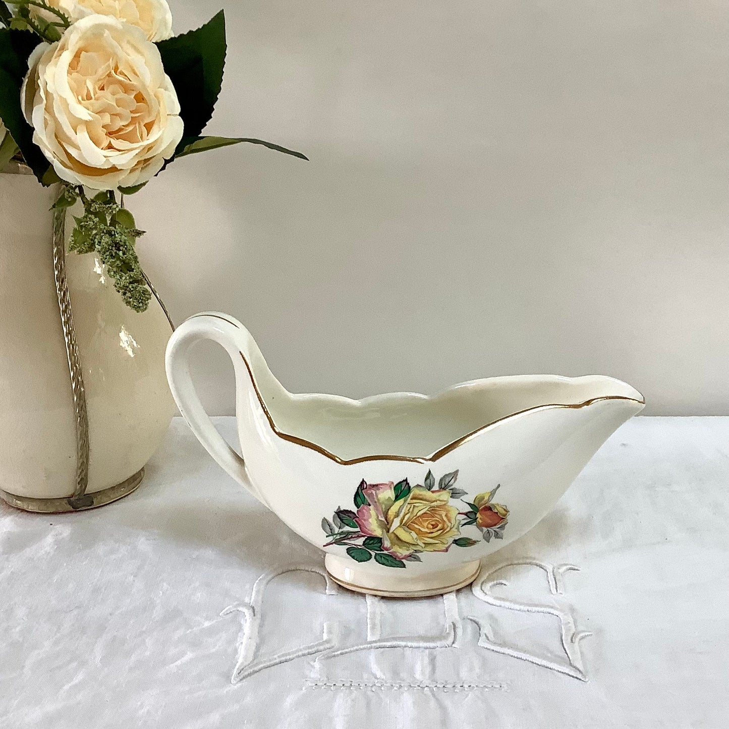 Saladier et saucière faïence Gien Gardanne vintage