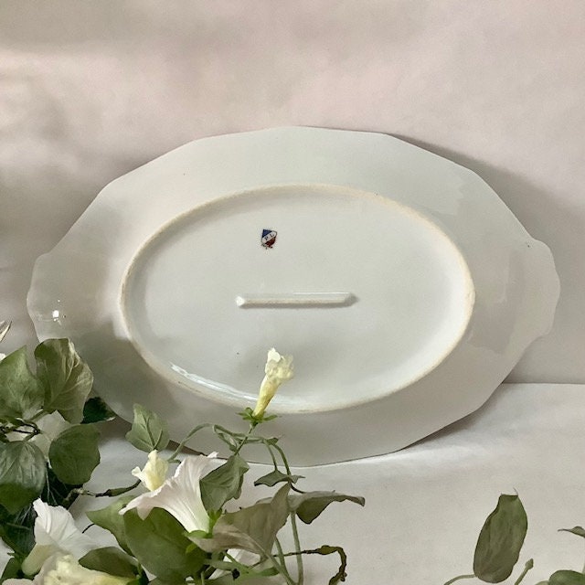Grand plat ovale porcelaine Limoges France vintage