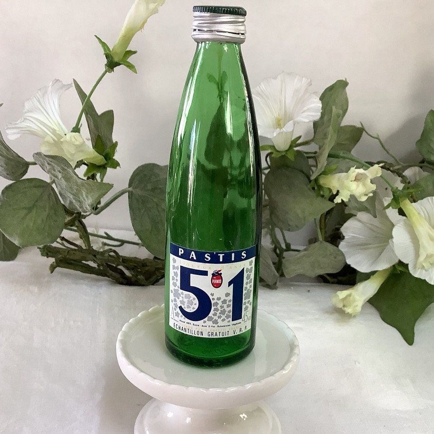 Mignonnettes pastis 51 vintage vides 15 cm hauteur, cinq bouteilles collection