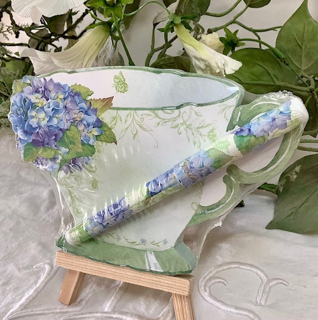 Bloc notes vintage royal garden tasse et hortensia