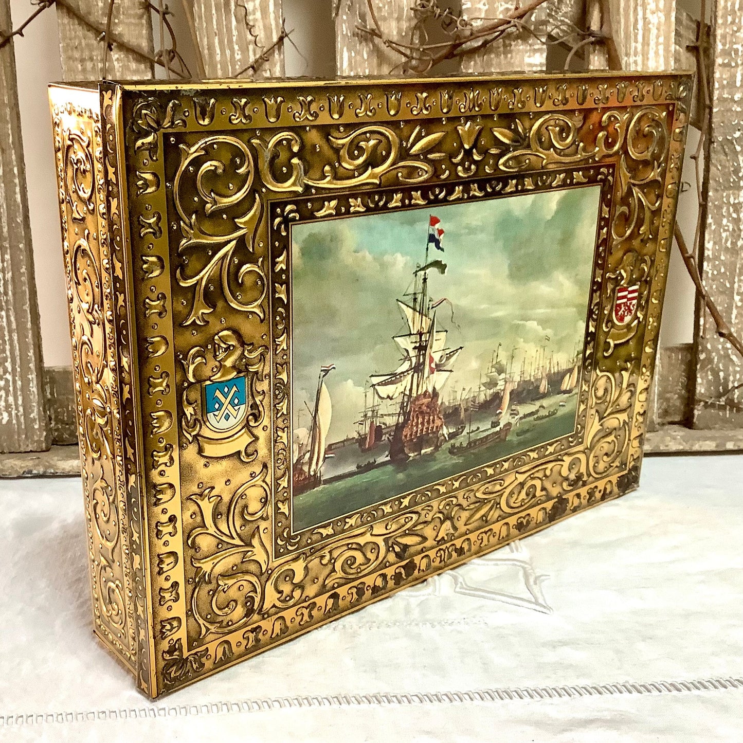 Boîte a biscuit métal van melle rotterdam  vintage