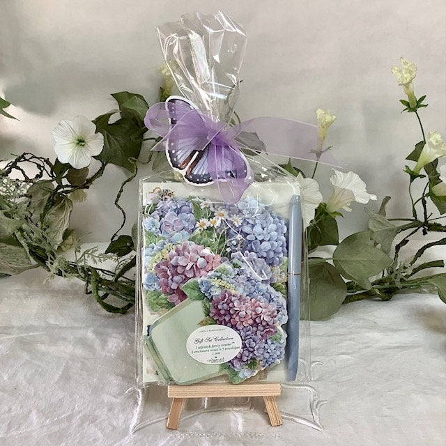 Cartes enveloppes bloc notes vintage royal garden hortensia