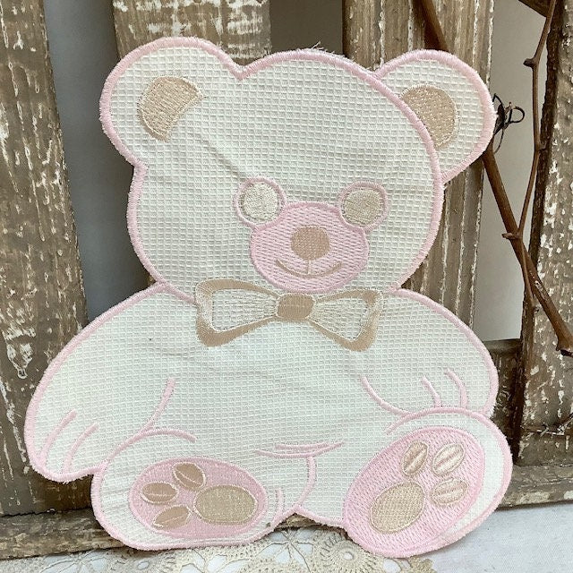 Écussons à coudre oursons éléphant rose vintage