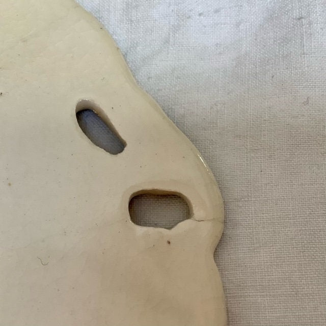 Grand plat ovale faïence motif floraux vintage