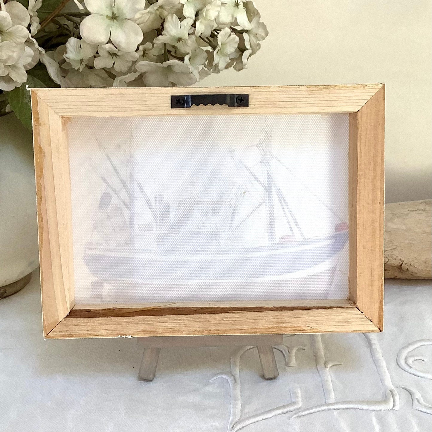 Petit tableau marin bateau chalutier chevalet décoration marine 18 x 13