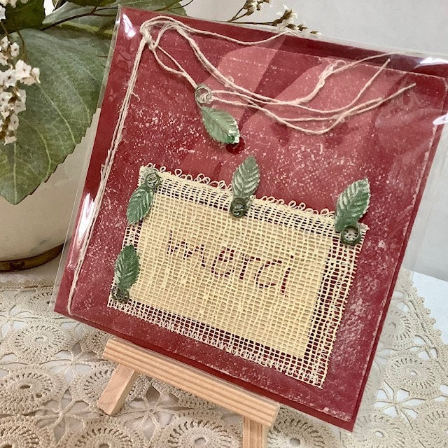 Carte postale enveloppe merci papier artisanal bruit de cadre