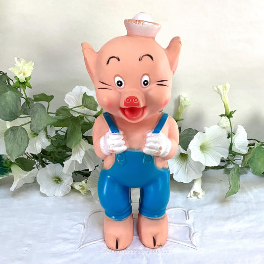 Jouet pouët vintage Disney trois petits cochons Naf Naf 25 cm, Walt Disney productions années 60