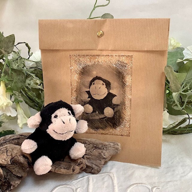 Mini peluche singe ht 9.5 cm