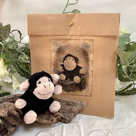 Mini peluche singe ht 9.5 cm
