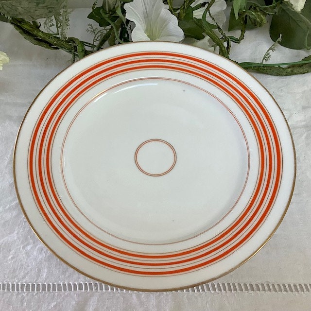 Plat serviteur piédouche porcelaine coupe à fruits vintage