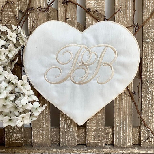 Écusson à coudre grand coeur bébé vintage ht 27.5 cm