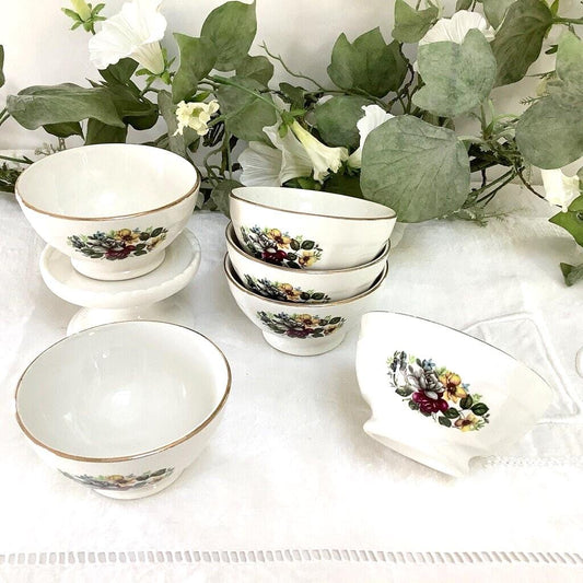 Petits bols ramequins faïence fleurs vintage