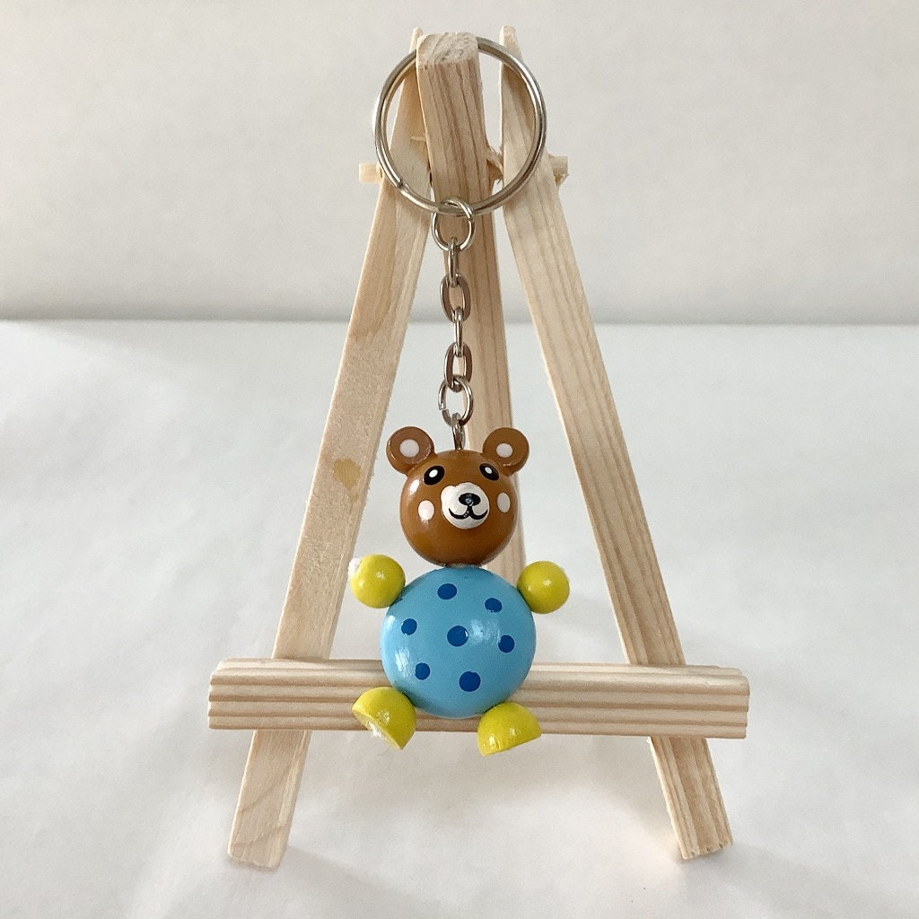Porte clé bois enfant ours