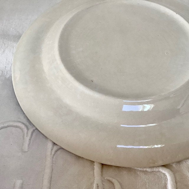 Assiettes a desserts  faïence blanc bleu vintage