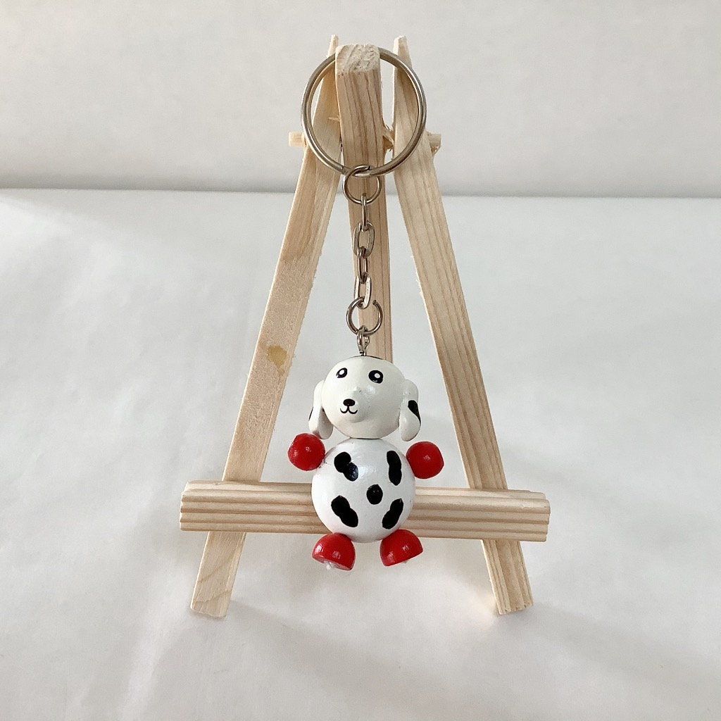 Porte clé bois enfant chien