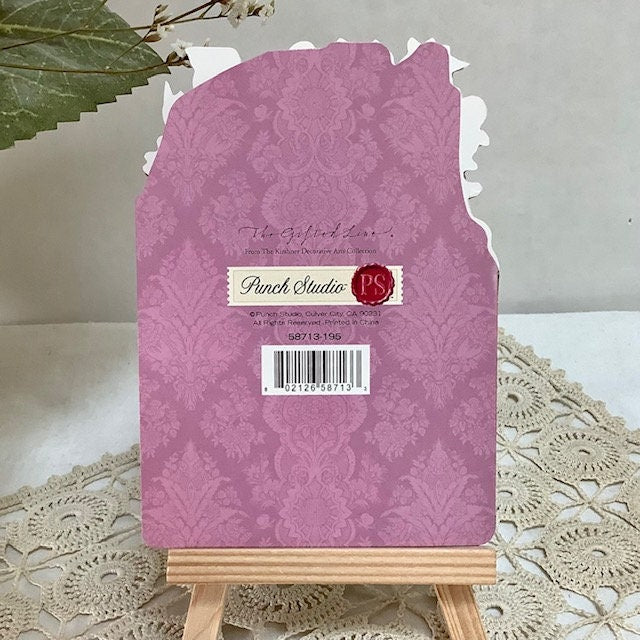 Carte enveloppe vintage 3D royal garden chien