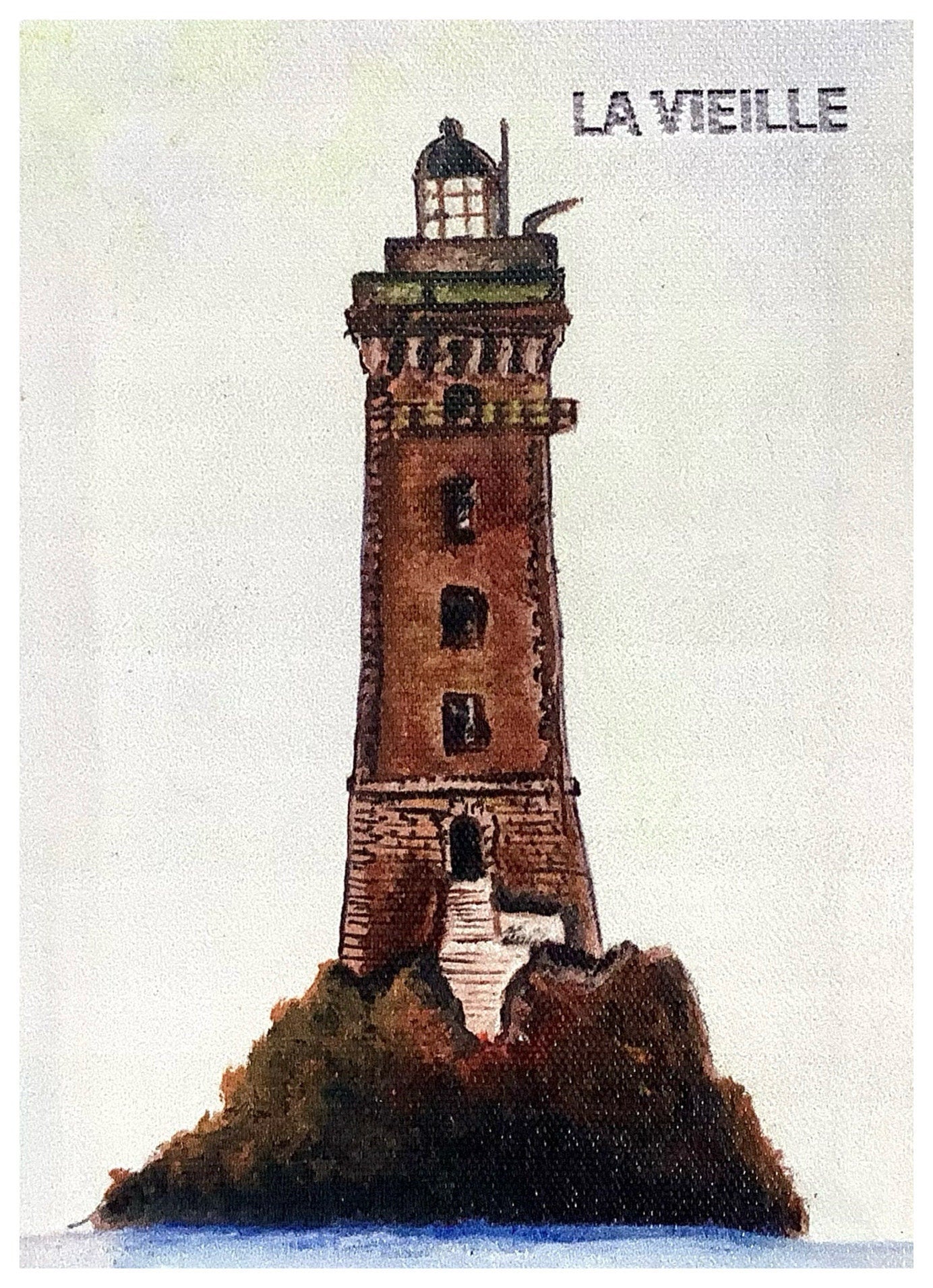 Petit tableau marin phare la vieille chevalet décoration marine 13 x 18