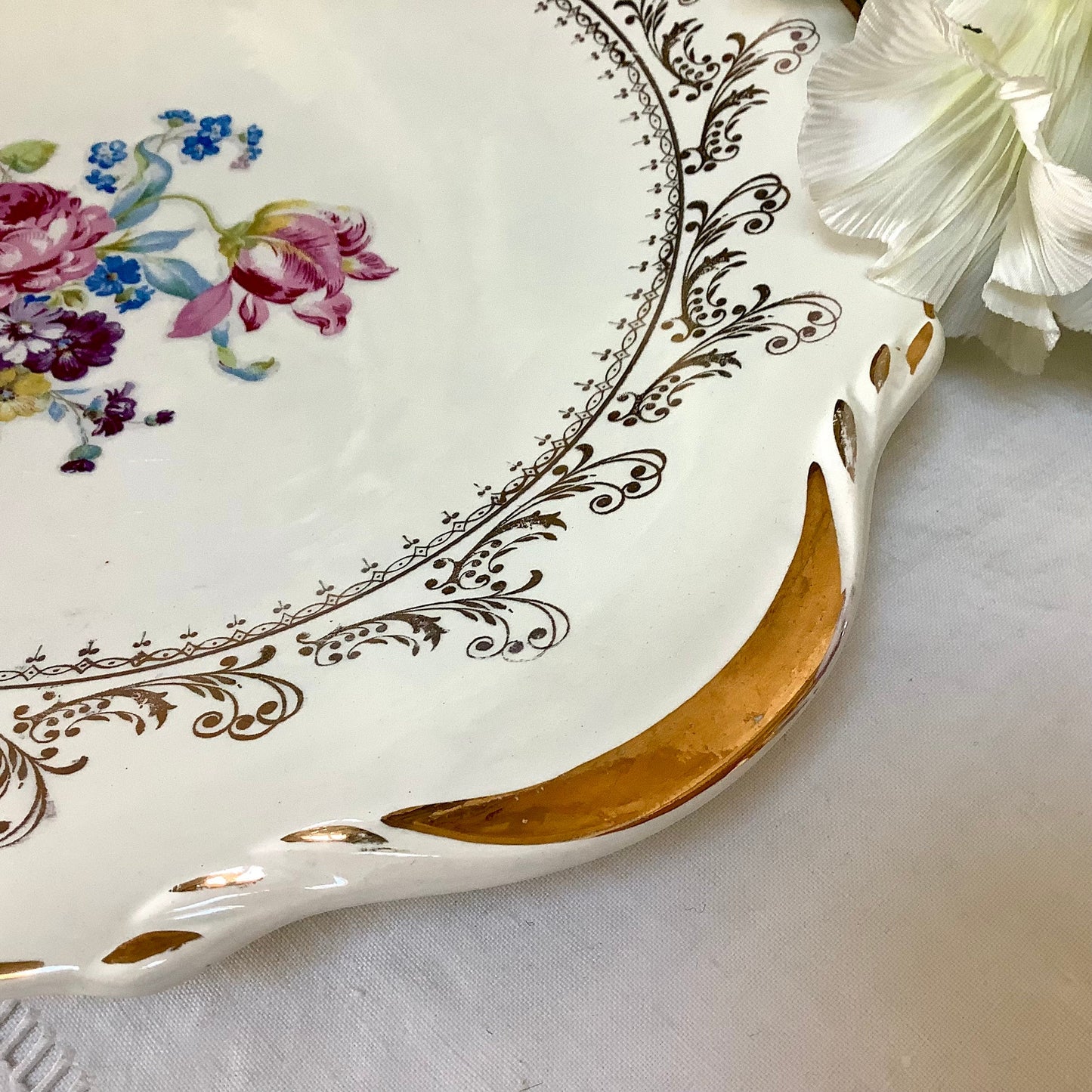 Plat à tarte gâteau Digoin et Sarreguemines arabesques vintage