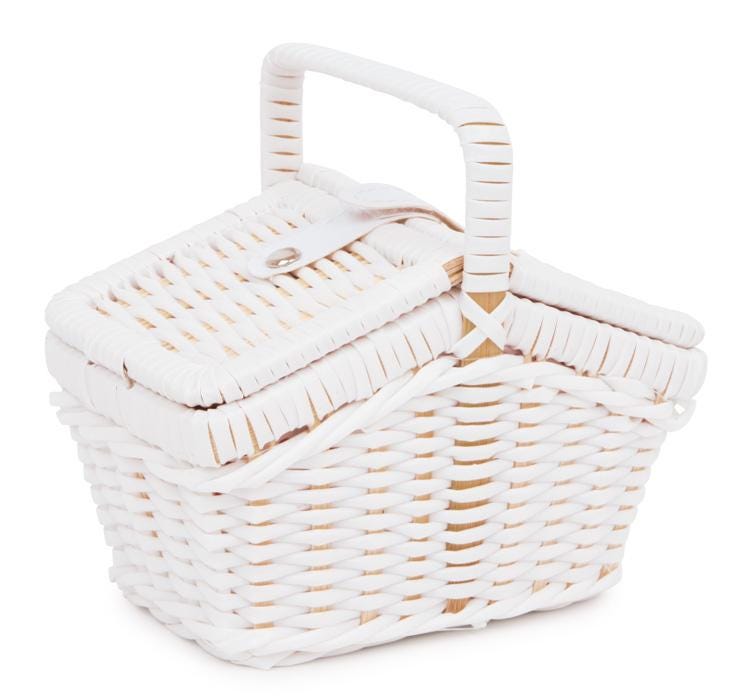 Jeu mini dînette porcelaine rouge pois panier