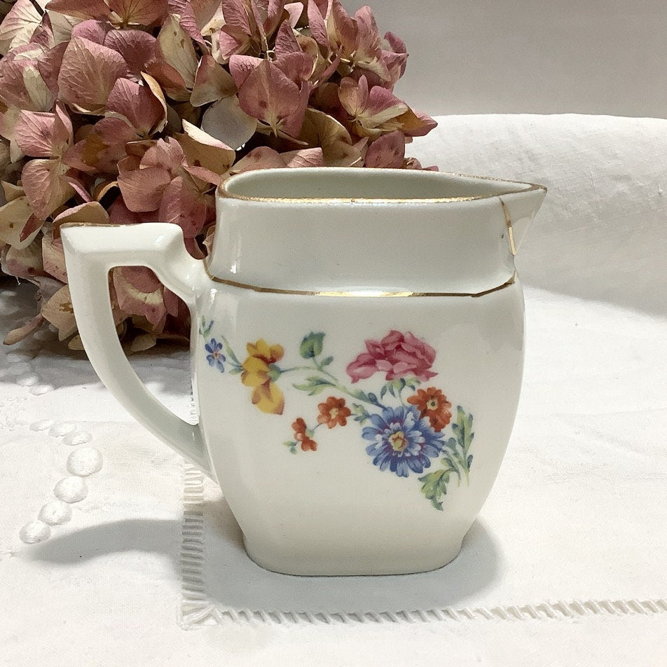 Cafetière théière pot à lait verseuse porcelaine fleurs M&S vintage