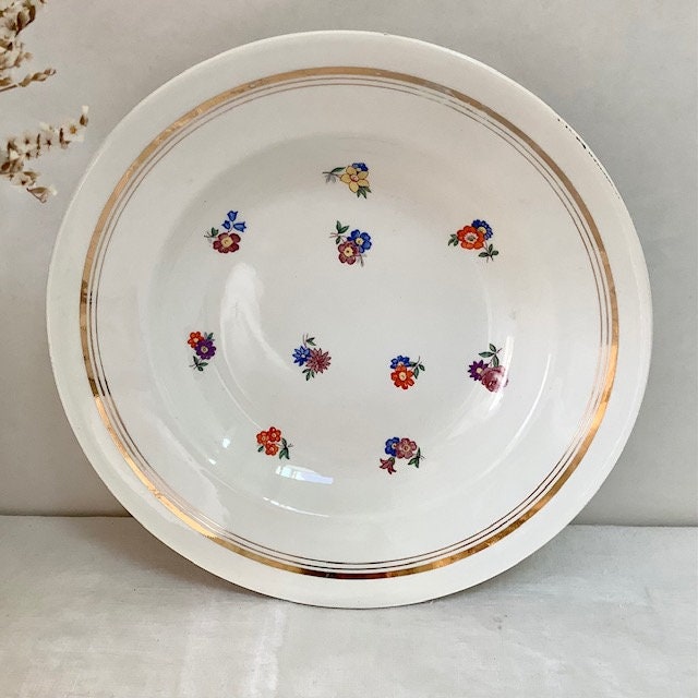 Assiettes creuses faïence Le moulin des loups Orchies vintage