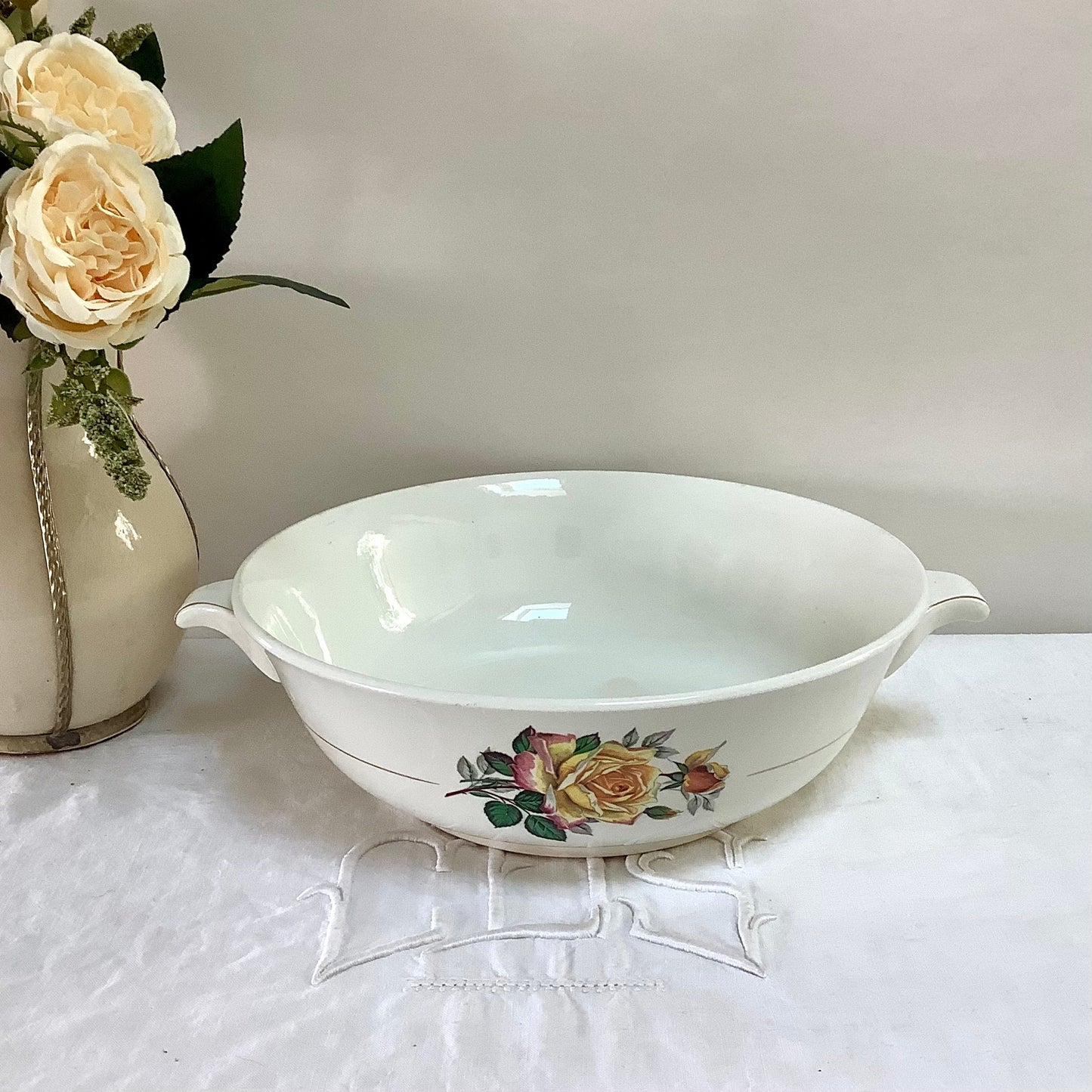 Saladier et saucière faïence Gien Gardanne vintage