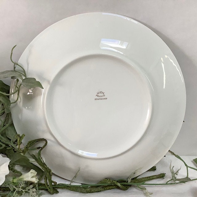 Plat à tarte gâteau faïence Gien symphonie vintage