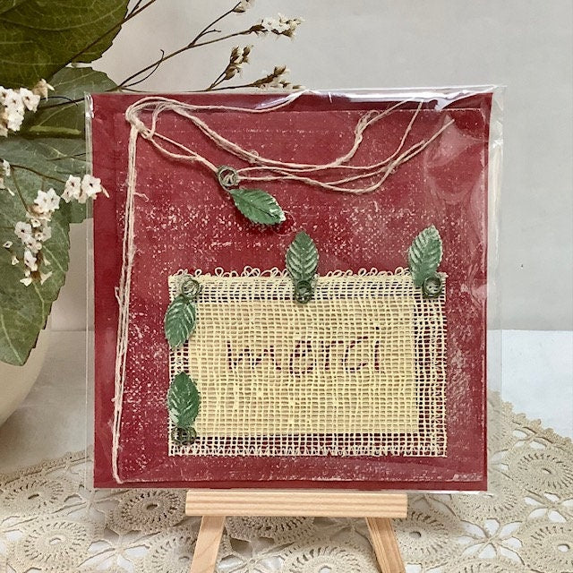 Carte postale enveloppe merci papier artisanal bruit de cadre