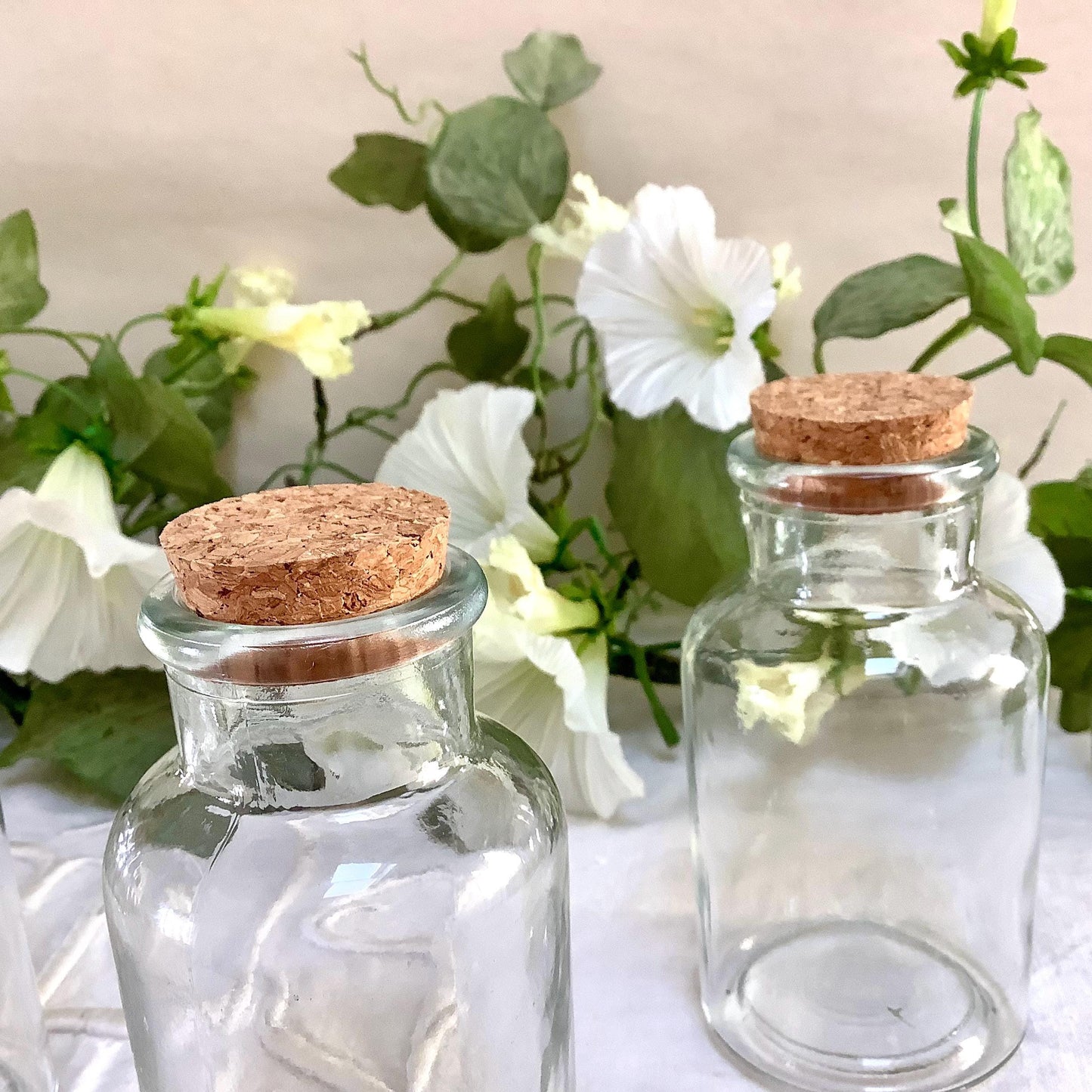 Flacons verre vintage bouchons liège x 6