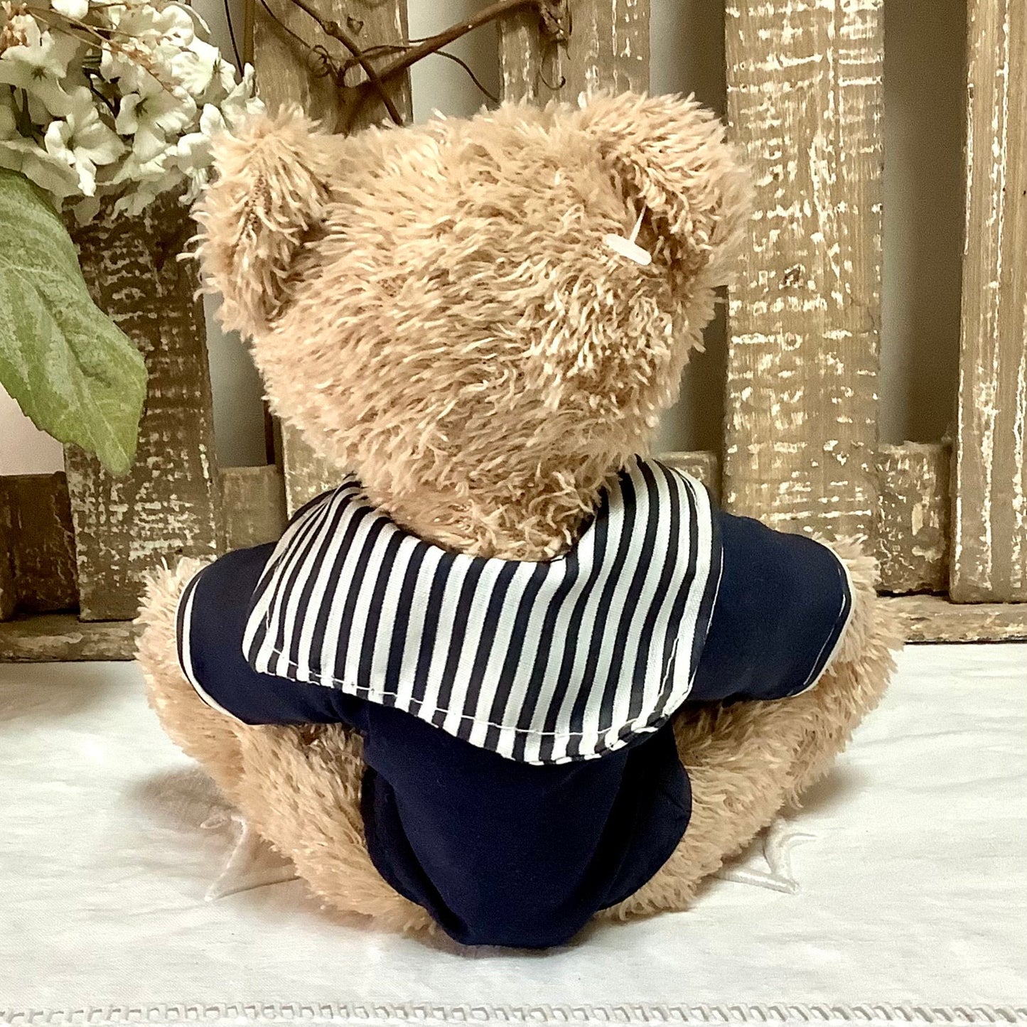 Décoration marine ours peluche bateau cadre photo vintage résine, trois oursons 30 cm