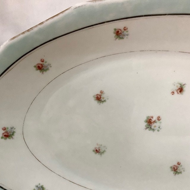 Grand plat ovale porcelaine Limoges France vintage