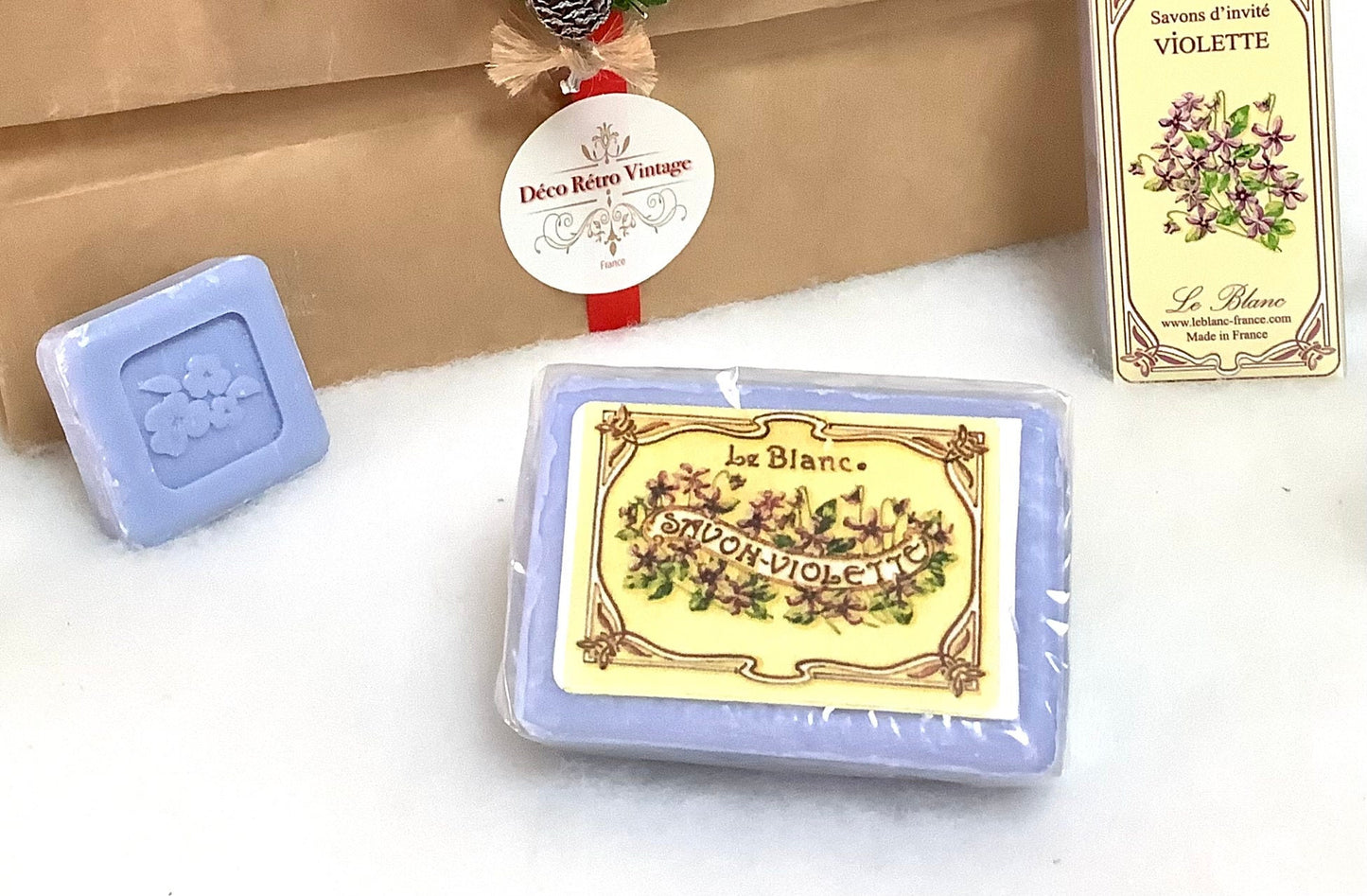 Savon violette savons invités  Leblanc vintage
