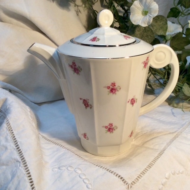 Cafetière théière sucrier pot à lait porcelaine fleurs vintage