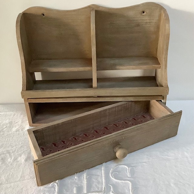 Étagère bois organisateur de bureau vintage