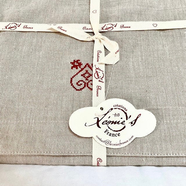 Tablier et manique coton type lin vintage