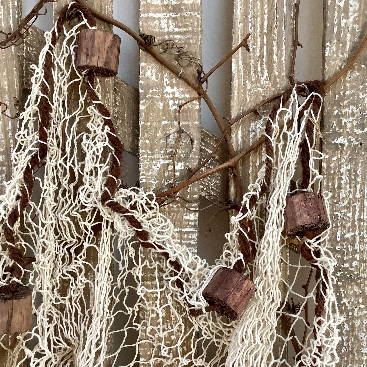 Filet de pêche écru décoration marine 170 cm x 170 cm