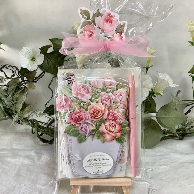 Cartes enveloppes bloc notes vintage royal garden roses