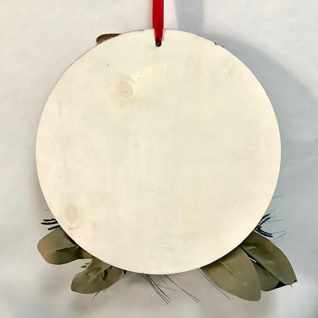 Cadre de Noël vintage bois diamètre 22 cm modèle A